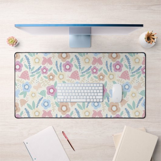Conception de tapis de bureau botanique coloré (Bureau 1)