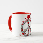 Conception de tasse à café avec le signe de la pai (Devant gauche)