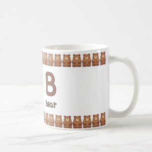 Conception de tasse d'alphabet amusant BisforBear