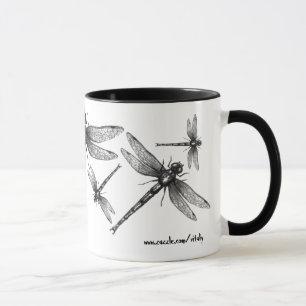 Conception de tasse d'art de dessin d'encre de