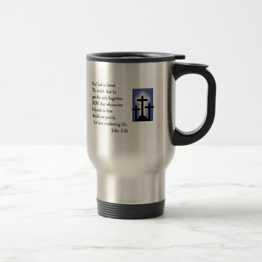 Conception de tasse de voyage de vers de bible de (Droit)