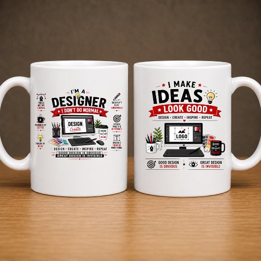 Conception de tasse drôle pour designer | Café pou