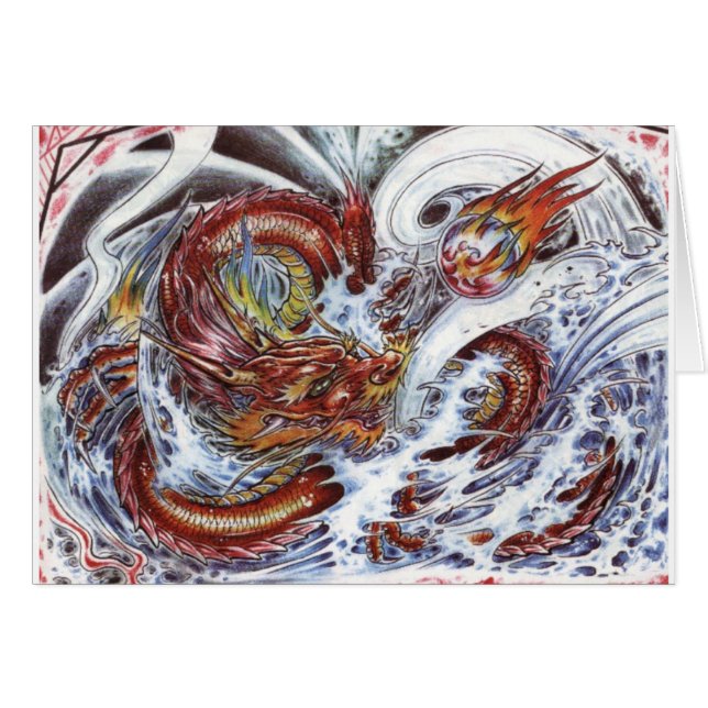 Conception de tatouage de dragon japonais (Devant horizontal)