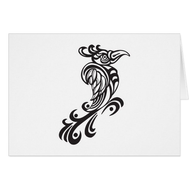 Conception de tatouage d'oiseau tribal (Devant horizontal)