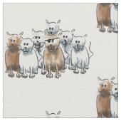 Conception de tissu de chats de bande dessinée de (Fermer)