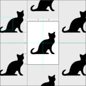 Conception de tissu textile à motif de chat noir e (Carreau)