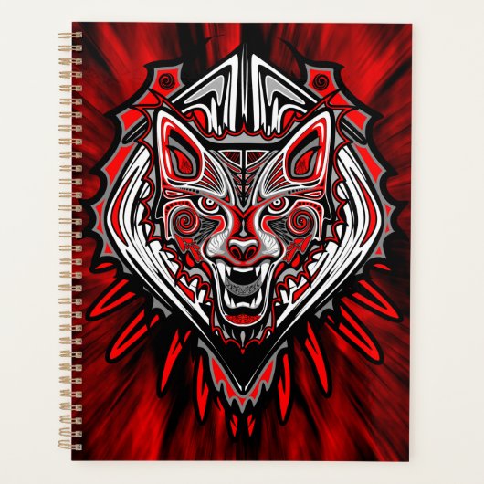 Conception de totem tribal Haida Loup (Devant)