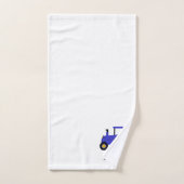 Conception de tracteur bleu avec monogramme (Serviette à main)