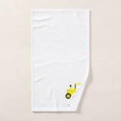 Conception de tracteur jaune avec monogramme (Serviette à main)