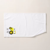 Conception de tracteur jaune avec monogramme (Serviette à main)