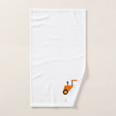 Conception de tracteur orange monogrammé (Serviette à main)