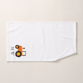 Conception de tracteur orange monogrammé (Serviette à main)