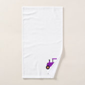Conception de tracteur violet monogrammé (Serviette à main)