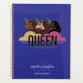 Conception de trio de reine licorne afro (Devant)