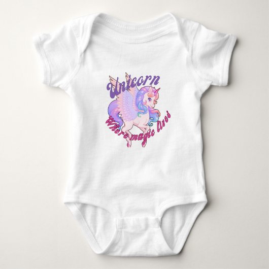 Conception de Tshirt licorne pour bébés  (Devant)