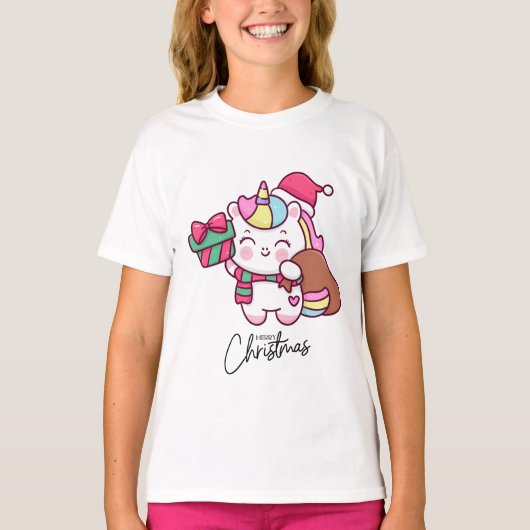 Conception de Tshirt licorne pour la fête de Noël (Devant)
