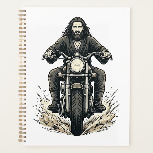 Conception de vecteur de cavalier de moto de gravu (Devant)