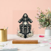 Conception de vecteur de cavalier de moto de gravu (Mariage)