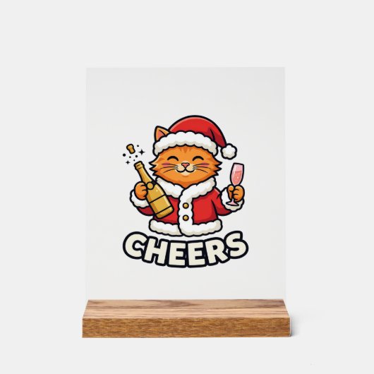 Conception de vecteur de chat de Noël Cheers (Recto)