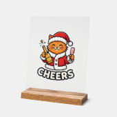 Conception de vecteur de chat de Noël Cheers (Angle)