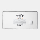 Conception de vecteur de chat noir d'amour spécial (Clavier et souris)