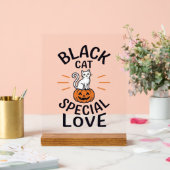 Conception de vecteur de chat noir spécial amour H (Mariage)