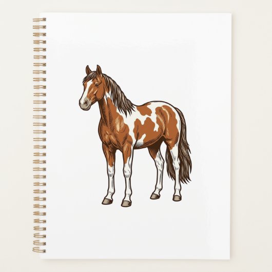 Conception de vecteur de cheval Pinto gravé antiqu (Devant)