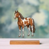 Conception de vecteur de cheval Pinto gravé antiqu (Neutre)