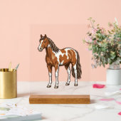 Conception de vecteur de cheval Pinto gravé antiqu (Mariage)