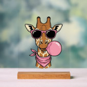 Conception de vecteur de chewing-gum girafe gravur (Neutre)