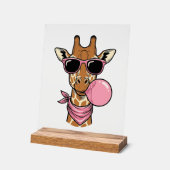 Conception de vecteur de chewing-gum girafe gravur (Angle)