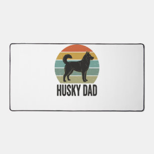 Conception de vecteur de chien rétro Husky Papa Vi
