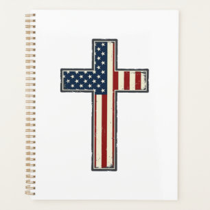Conception de vecteur de croix patriotique en détr