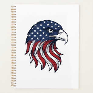 Conception de vecteur de drapeau d'aigle patriotiq