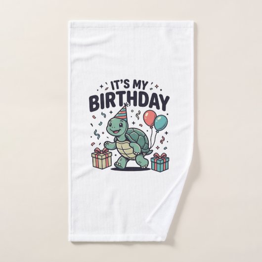 Conception de vecteur de fête de tortue d'annivers (Serviette à main)