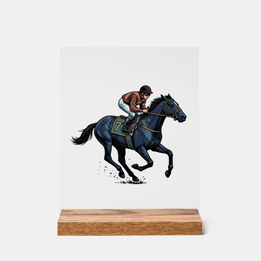 Conception de vecteur de jockey de course de cheva (Recto)