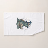 Conception de vecteur de magicien de tortue mignon (Serviette à main)