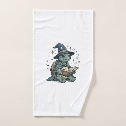 Conception de vecteur de magicien de tortue mignon (Serviette à main)