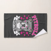 Conception de vecteur de soeur de Pitbull amoureus (Serviette à main)
