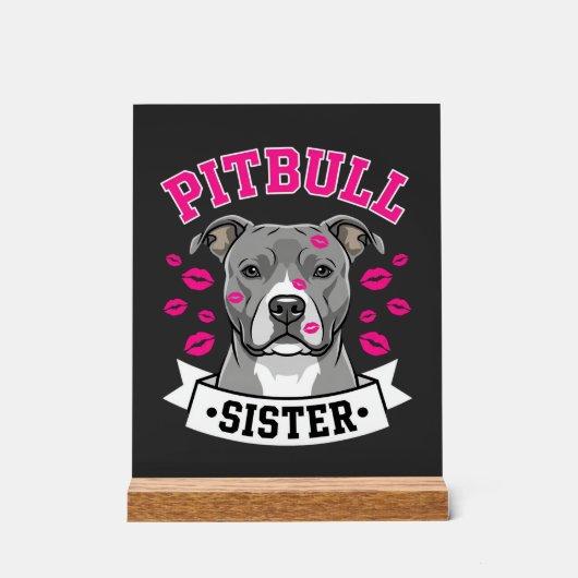 Conception de vecteur de sœur de Pitbull amoureuse (Recto)