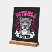 Conception de vecteur de sœur de Pitbull amoureuse (Angle)