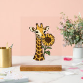 Conception de vecteur de tournesol de girafe vinta (Mariage)