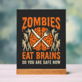 Conception de vecteur drôle de zombie mangeant des (Neutre)