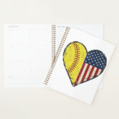 Conception de vecteur vintage de coeur de softball (Devant avec enveloppe)