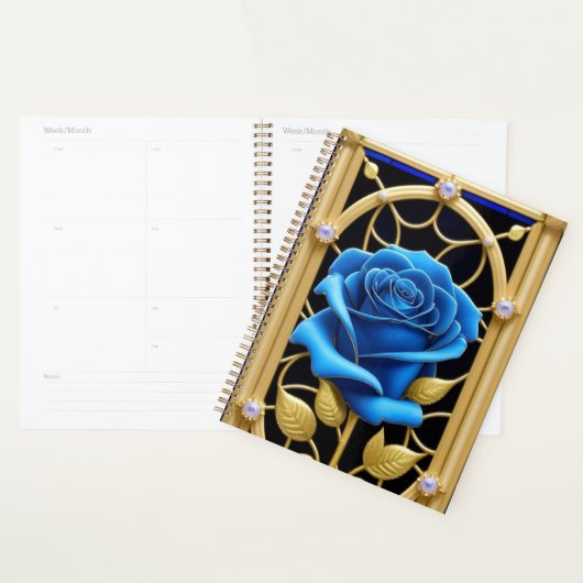 Conception de vitrail Rose Bleue (Devant avec enveloppe)