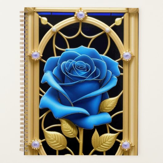 Conception de vitrail Rose Bleue (Devant)