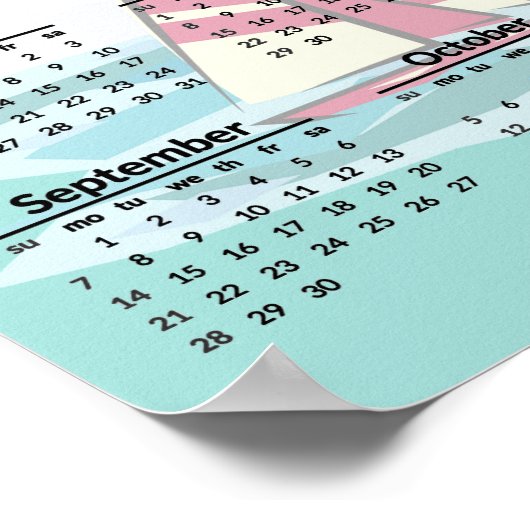 Conception de voiliers de voile Affiche de calendr (Coin)