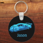 Conception de voiture cool cadeau porte-clés noir (Recto)