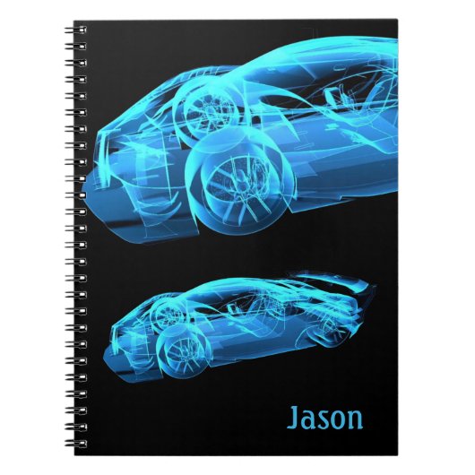 Conception de voiture cool Cahier noir (Devant)