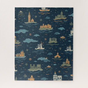 Conception de voyage vintage puzzle